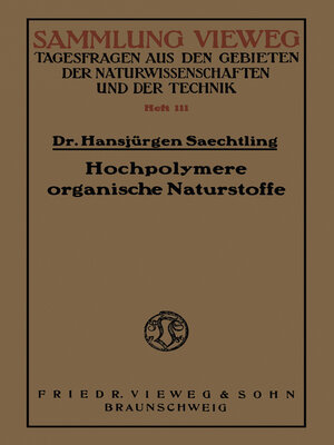 cover image of Hochpolymere organische Naturstoffe